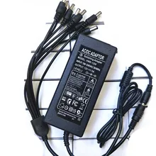 DC 12V 5A адаптер питания+ 8 Разъемный кабель питания для камеры видеонаблюдения DVR