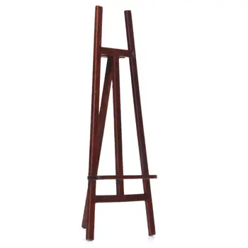 

MACH Best Sale 1:12 Doll house Miniature artist easel with 2 paintings pictures