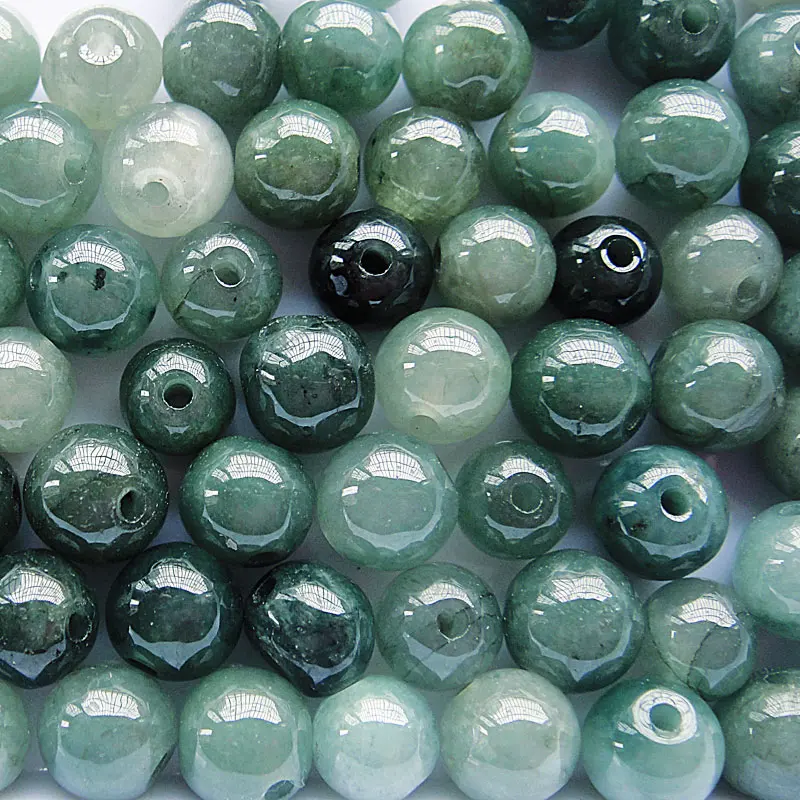 

Natural loose beads men and women 6mm diy handmade accessories oil green round beads