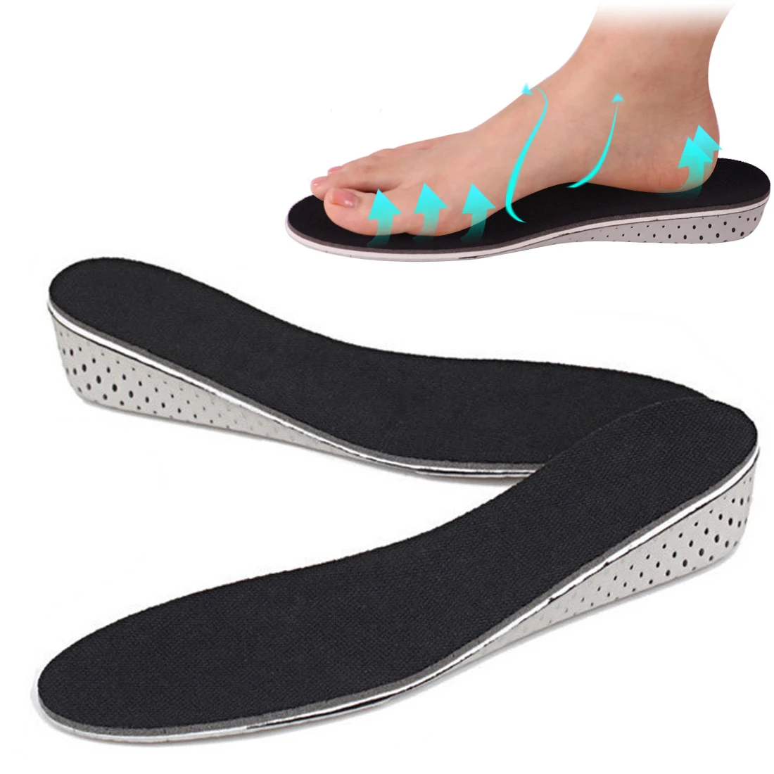 

1PCS Men/Women Height Increase Insole Comfortable 2.0- 4.0CM Height Increase Elevator Heel lifts Shoe Insole Inserts Pad