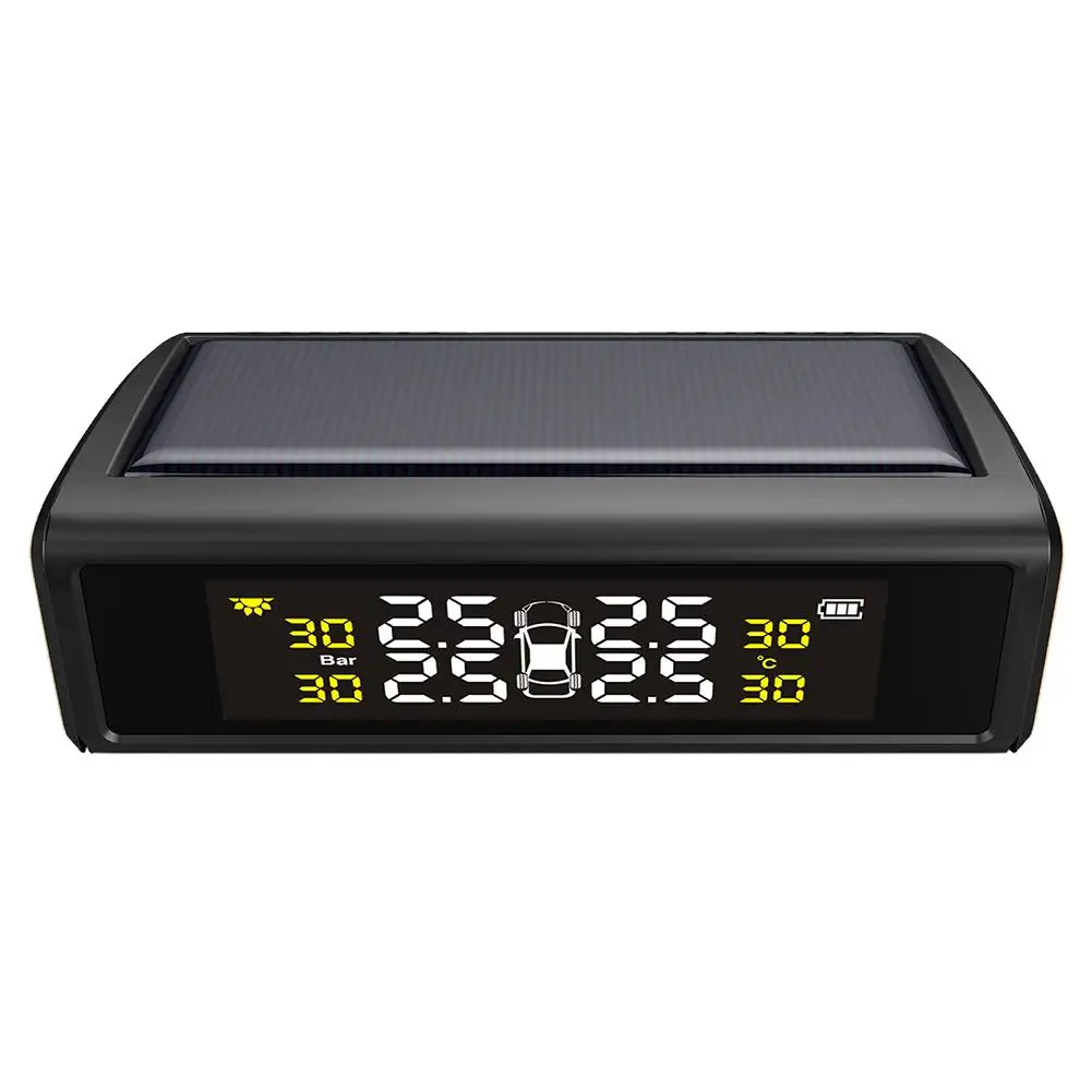 

New Car Tire Pressure Monitor TPMS Built-in Lithium Battery USB Cable Solar Energy Two Power Supply Car Tire Pressure Monitor