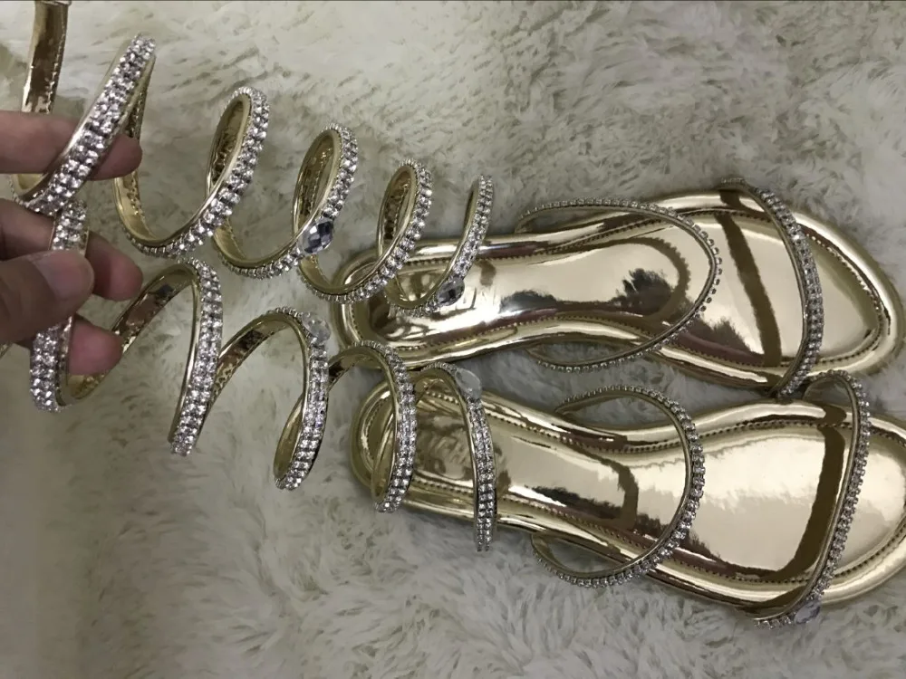 Большие size34-46; летние женские босоножки; пикантные женские сандалии-гладиаторы со стразами; женские ботинки; женская обувь на плоской подошве со змеиным узором; обувь в римском стиле