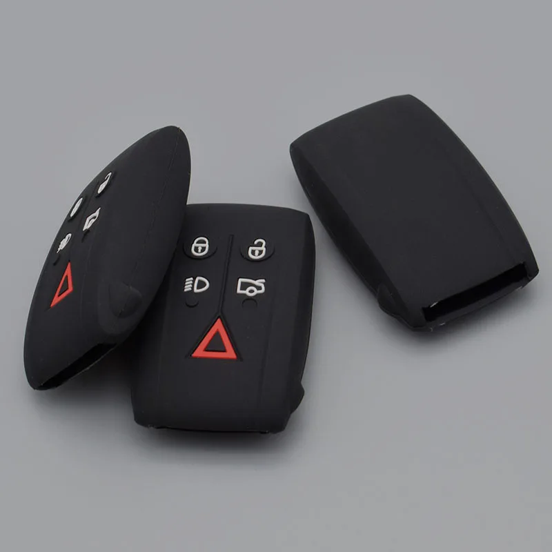 

Silicone car key cover case for jaguar XF XK XKR X-Type S-Type 5 Buttons Smart Remote key rubber protect shell set