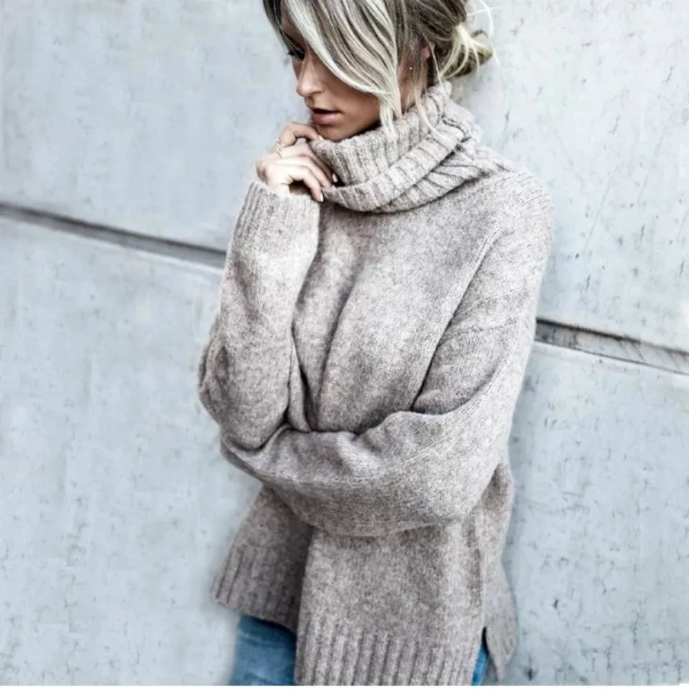 Ladies Autumn Winter Turtleneck Loose Sweater Women Casual Plus Size Warm Outwear Pullover | Женская одежда