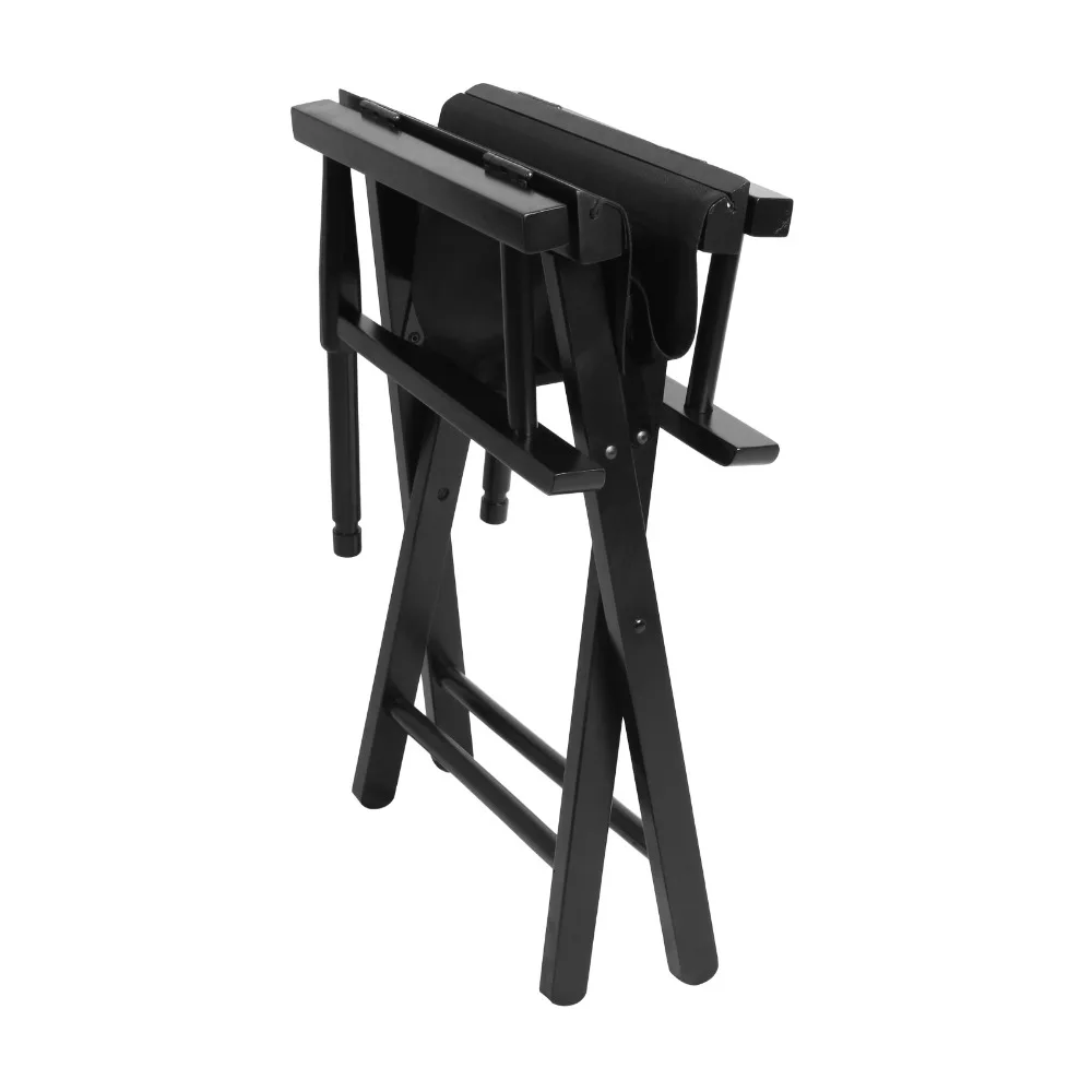 Folding Director Chair Portable Makeup Artist Director Chair Steel Outdoor Camping Fishing Black (7)