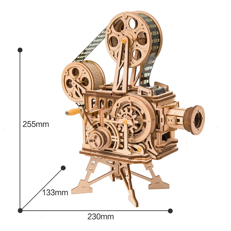 Robotime ROKR ручной Кривошип проектор Классическая пленка Vitascope 3D деревянная