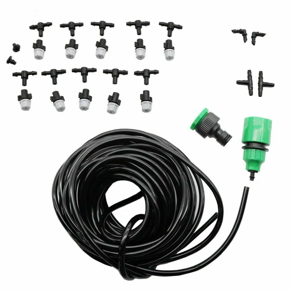 

Water Spray Cooling System 10M "Hose + Connector irrigation Spray nozzles Watering Kits for Trampoline Outdoor Garden Sprayer