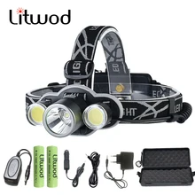 Z20 Gift set Headlight rechargeable 18650 headlamp 10000LM light head lamp XM-T6 flashlight head Torch choose powerbank function