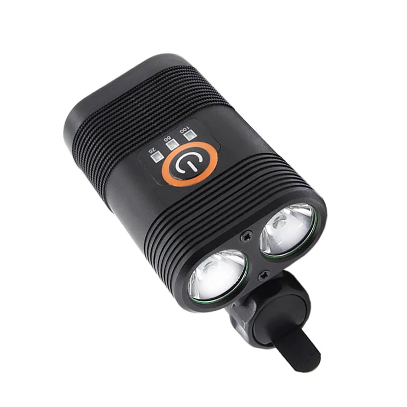 Usb велосипедный светильник 2 XML T6 2000 лм Водонепроницаемый MTB велосипедный передний фонарь 5 режимов с перезаряжаемой батареей и индикатором питания
