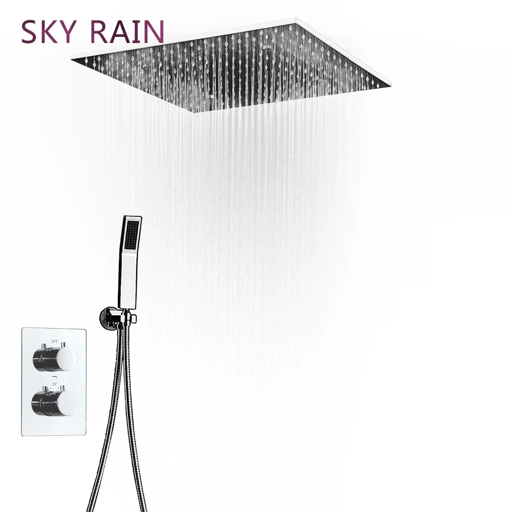 SKY RAIN Concealed Ceiling Mounted Bathroom Rainfall Mist Spray Shower Head Faucet System Set shower head shower set