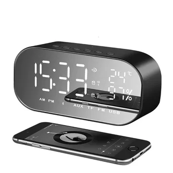 

TenYua Portable Bluetooth Speaker Support Temperature LCD FM Radio Alarm Clock Wireless Computer Stereo Subwoofer Music Player