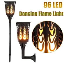 Солнечный светодио дный пламя лампы Водонепроницаемый романтический эффект мерцания света факела Indoor светодио дный Танцы лампочки Открытый Газон садовый декор