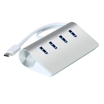 

High Efficiency 4 Ports USB 3.1 Type-C to USB 3.0 Hub Portable Aluminum for New Macbook 2017