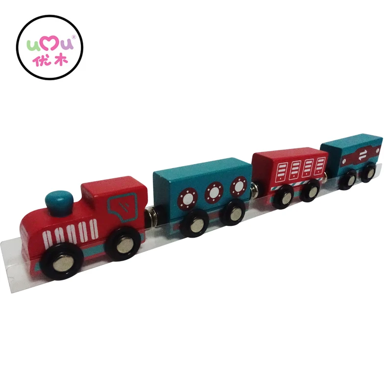 [Umu] Magnetic Designer Wooden Toy Number Trains Vehicles Kids Toys For Children Machine Models Building Toy Car Baby Friends baby-building-blocks-wooden