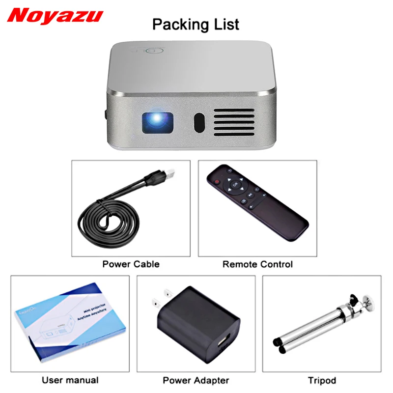 Noyazu E05 Портативный мини светодио дный умный прожектор с wi fi DLP пико проектор HDMI/USB