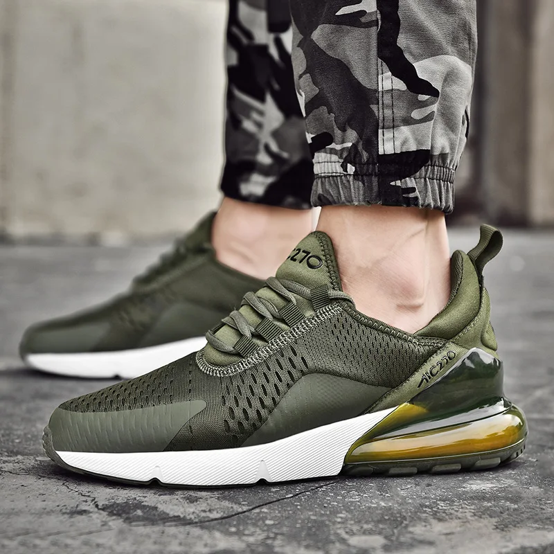 

Plus Size Men Air Cushion Running Shoes Men Trend Summer Breathable Sneakers Luxury Light Air 270 Lace Up Unisex Shoes Men