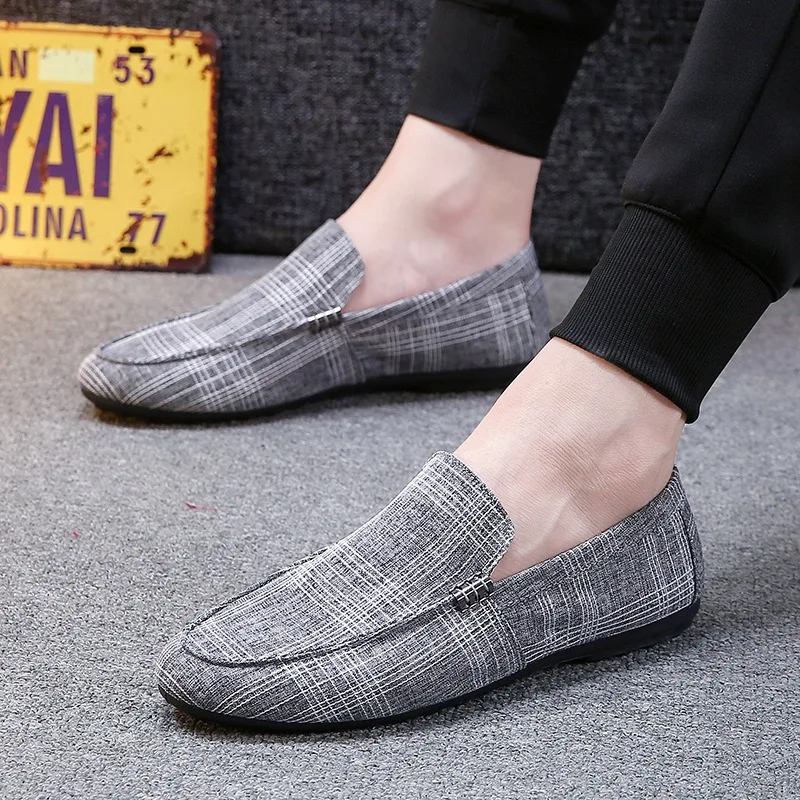 

Original Moccasins Gommino Genuine Leather Drivers With Sylvie Web Buckle Loafer Men Boat Roman Grey Casual Driving Luxury Shoes