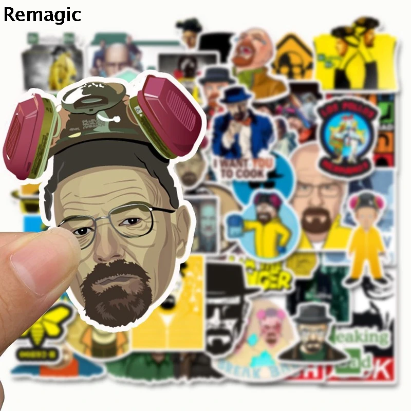 50 шт., надпись Breaking Bad 90 s, аниме, винтажная Подарочная игрушка, забавная наклейка для косплея, скрапбукинг, сделай сам, наклейка для телефона, ноутбука, водонепроницаемая