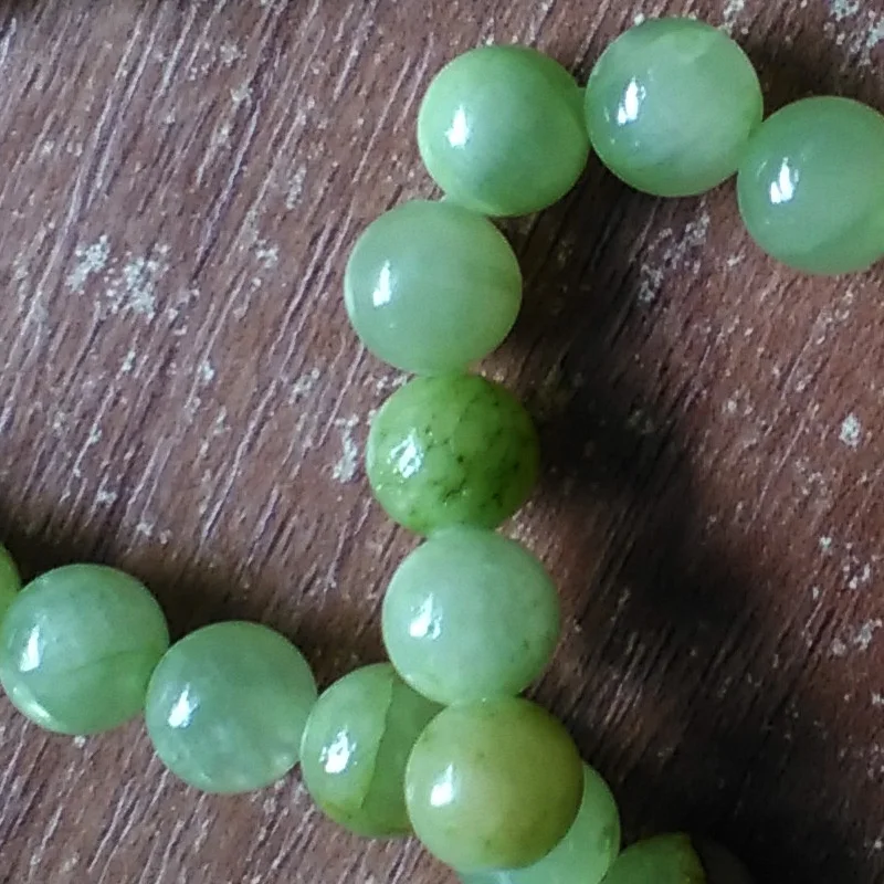 

FLTMRH Natural Stone Flower Green Jades Beads Round Loose Beads For Jewelry Making DIY Bracelets Necklace 15''Strand 4/6/8/10