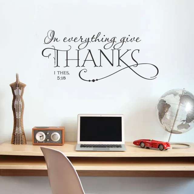 in everything give thanks christian jesus vinyl quotes wall sticker