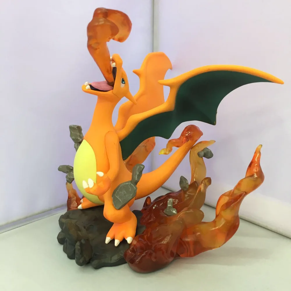 Anime Figure 15CM Pikachu Big Charmander Fire Dragon PVC Collectible Model Toy Christmas Gift | Игрушки и хобби