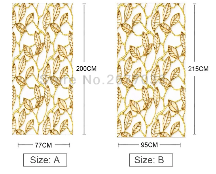 3D наклейка на дверь, скандинавские золотые листья, обои для гостиной, спальни, домашний декор, плакат, ПВХ, самоклеющиеся, водонепроницаемые, 3D Фреска