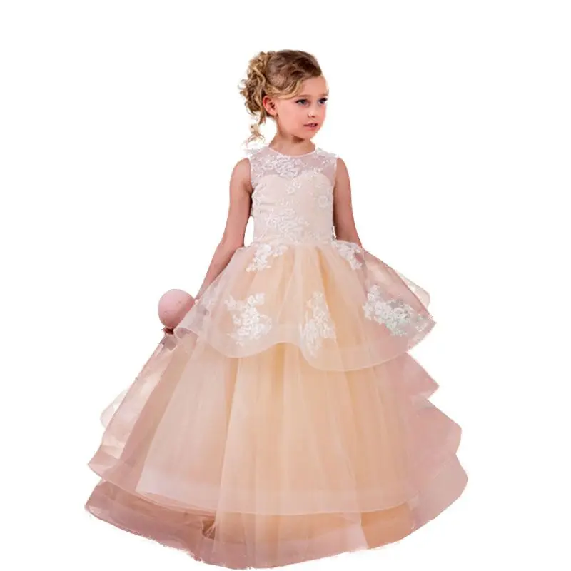 

Girl Dress 2018 Sleeveless Kid Dresses Girls Clothes Party Princess Vestidos Nina birthday Dress Christmas baptism