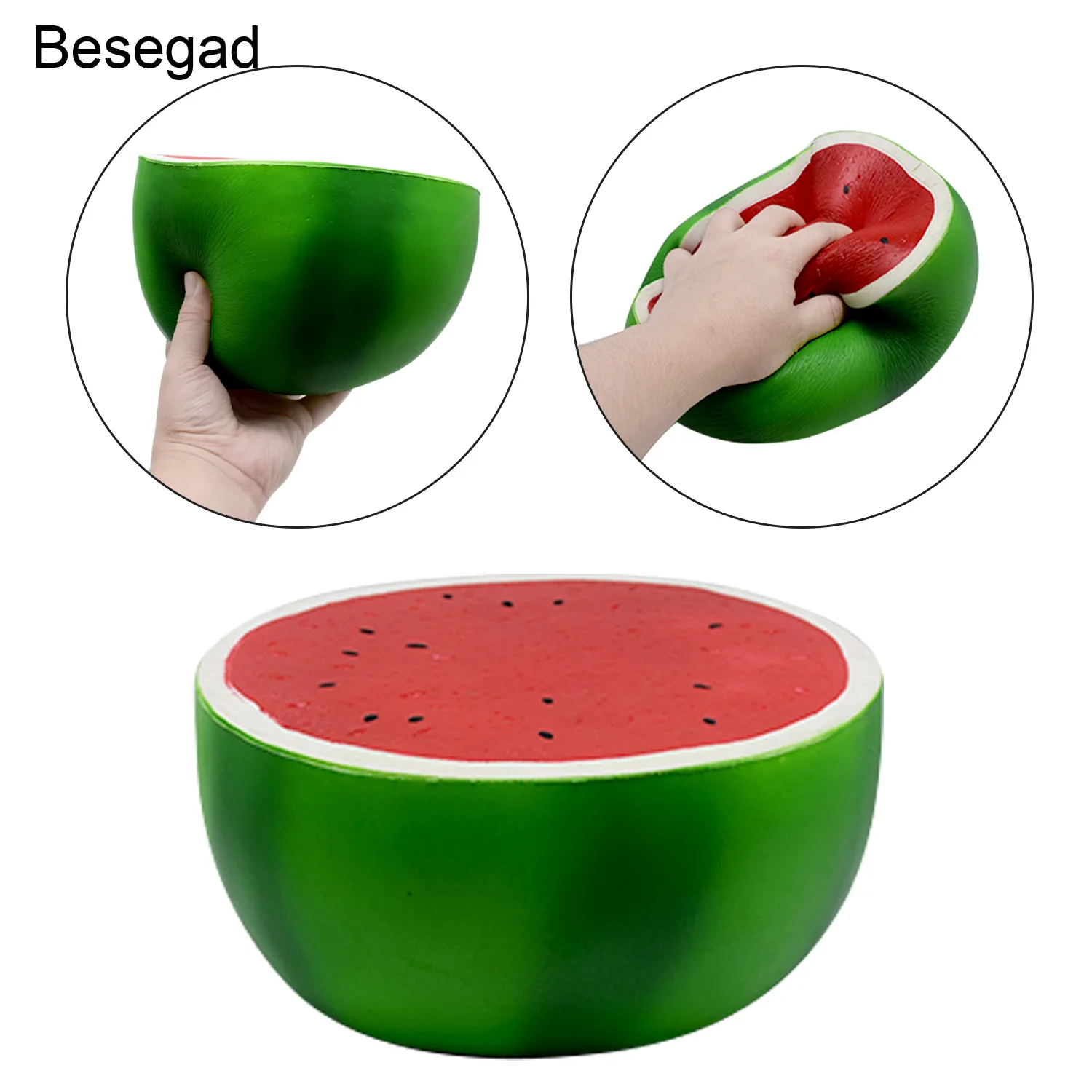

Besegad Soft Squishies Cute Kawaii Large Watermelon Slow Rising Toy for Children Adults Relieves Stress Anxiety Home Decoration