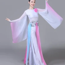 Классические танцевальные костюмы для женщин и взрослых, элегантные свежие и элегантные шифоновые белые современные сказочные крутые танцевальные костюмы