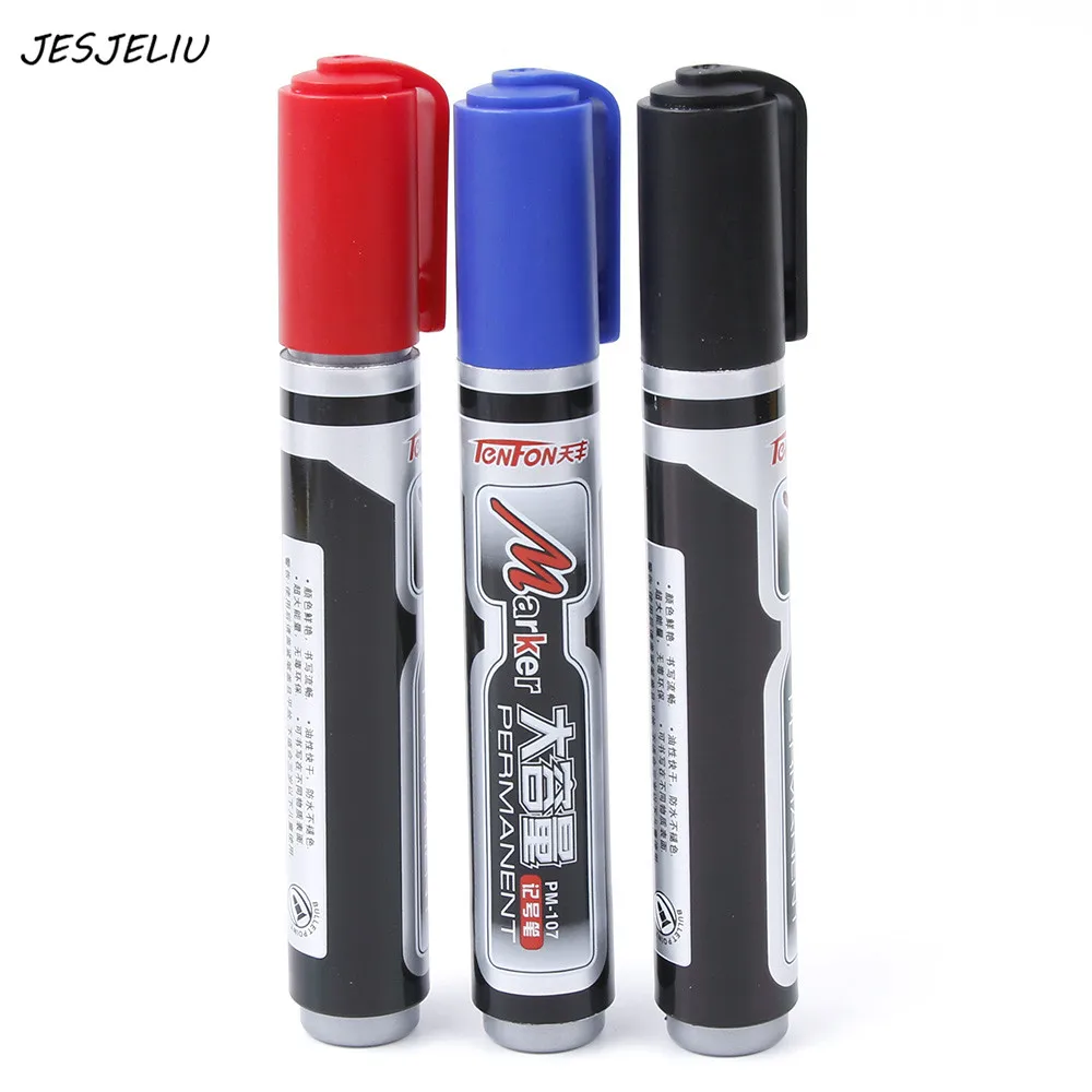 

Large Black Red Blue Plastic Oily Waterproof Permanent Marker Pen Office School Supplies