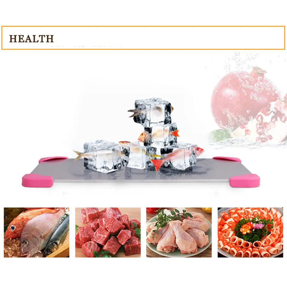 Defrost Tray With Protective Foot Pad High Quality Aluminium Defrosting Board Fast Safe Thawing Frozen Meat Food Kitchen Tools Defrost Tray With Protective Foot Pad High Quality Aluminium Defrosting Board Fast Safe Thawing Frozen Meat Food Kitchen Tools
