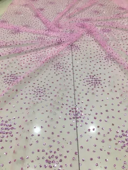 

Modern Design glued glitter Tulle Lace French net Lace Fabric yaking-4901 for Wedding Dress
