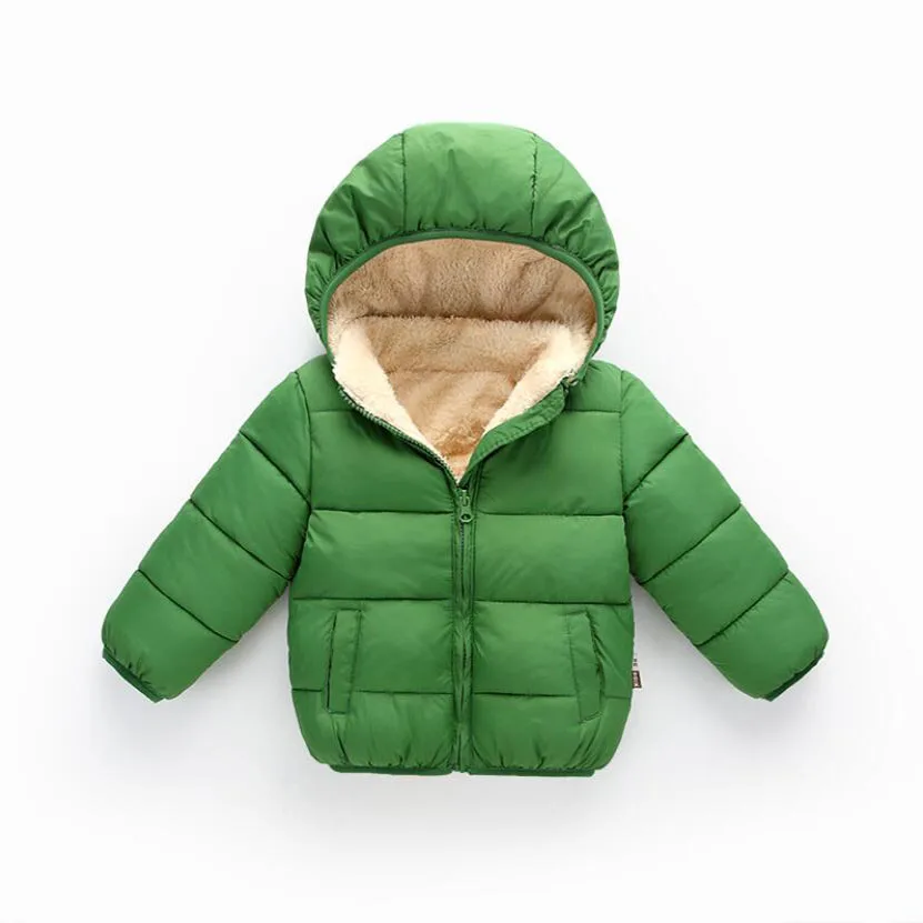 Одежда для маленьких мальчиков зимняя хлопковая куртка для девочек милое пальто для маленьких девочек возрастом от 1 года до 5 лет теплая удобная одежда для малышей плотные топы для девочек - Цвет: green