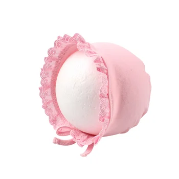 

Cotton Baby Girls Hat Princess Sweet Baby Beanie Pink White Lace Toddler Girls Hat Spring Lace Up Hat Baby Girls Clothing