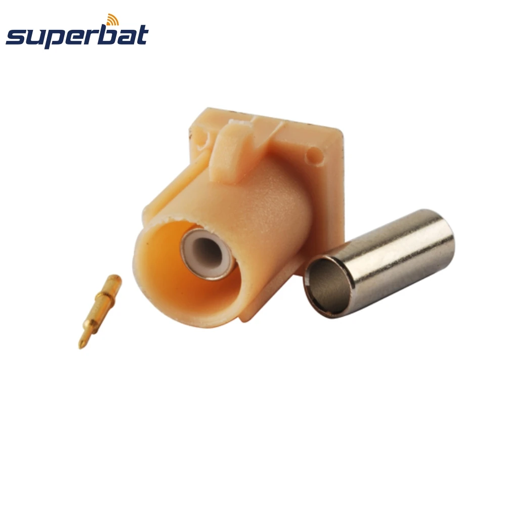 Superbat 10pcs Fakra Code I Beige/1001 Bluetooth Crimp Male RF Coaxial Connector for Cable RG316 RG174 LMR100