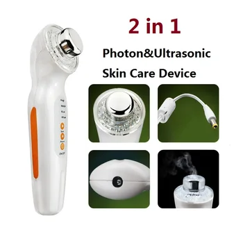 

3Mhz Ultrasonic LED Photon Lights Sonic Lifting Face Lift Skin Cleaner Wrinkle Remover Ultrasound Facial Beauty Massager