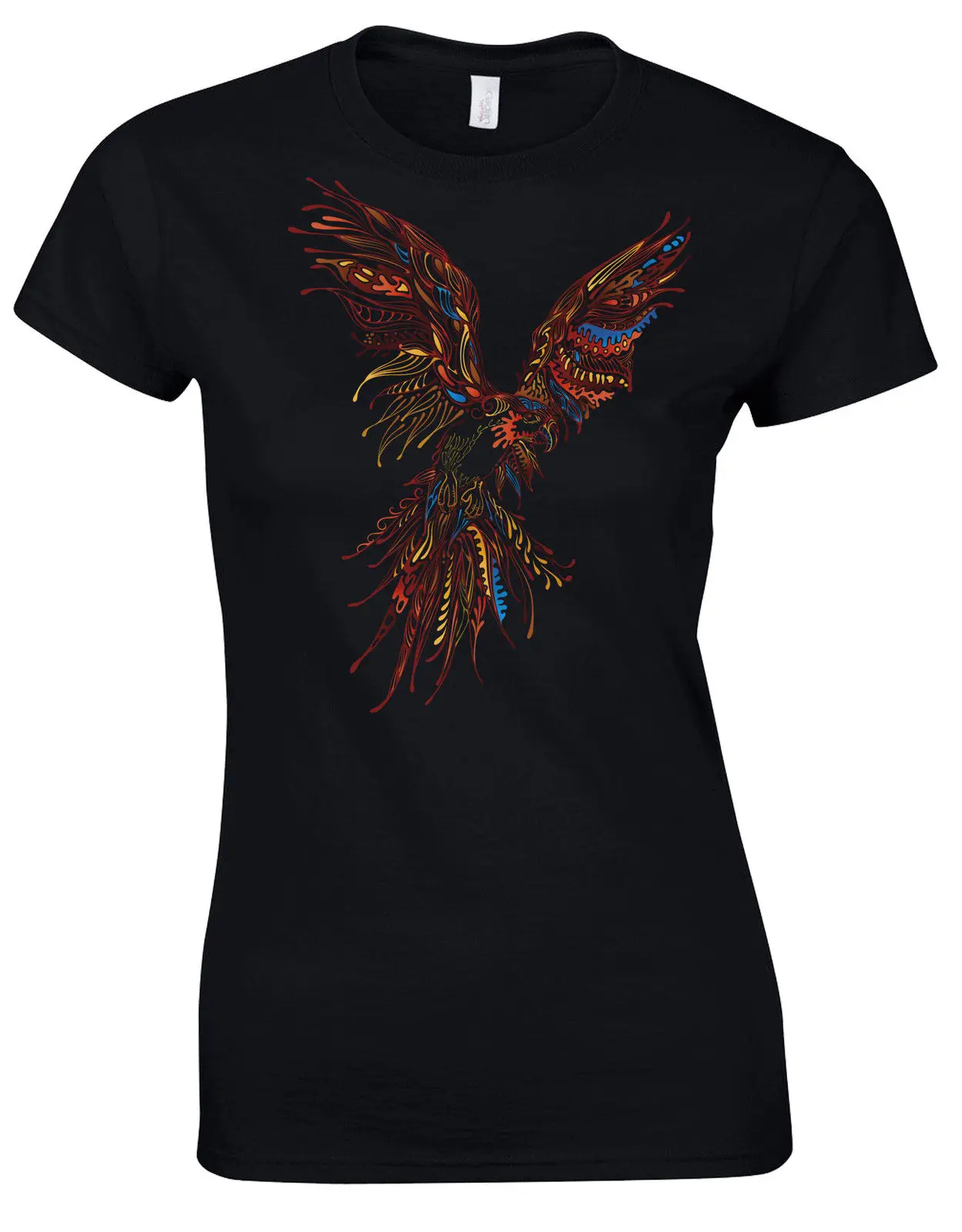 Womens t shirt Tribal Abstract Parrot Design Art Ladies T shirt top Tee