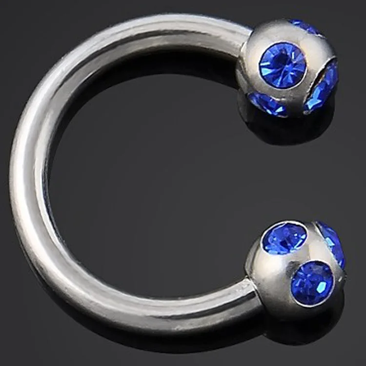 2017 Lip Piercing Jewelry Women Body Jewelry Labret Blue Crystal Nose