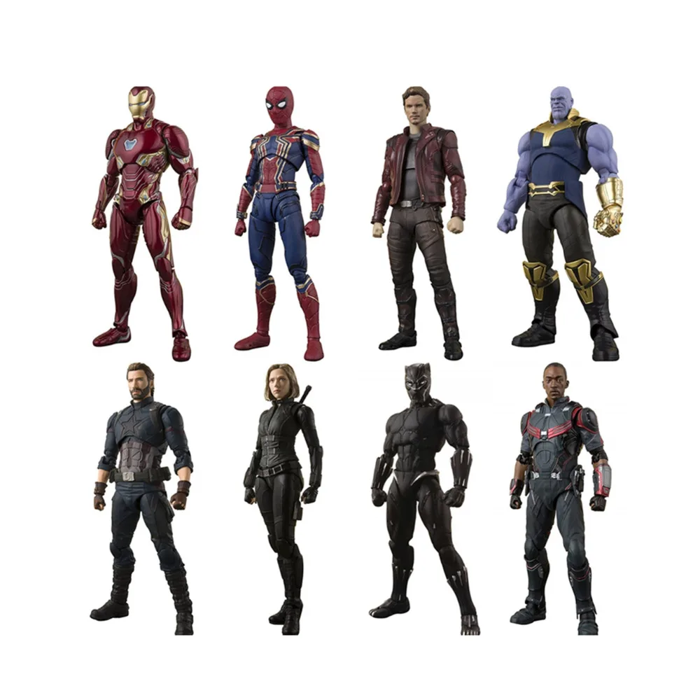 

Avengers 4 Infinity War Black Widow Thanos Iron Man SpiderMan Star Load Doctor Strange Captain America SHFiguarts Action Figure
