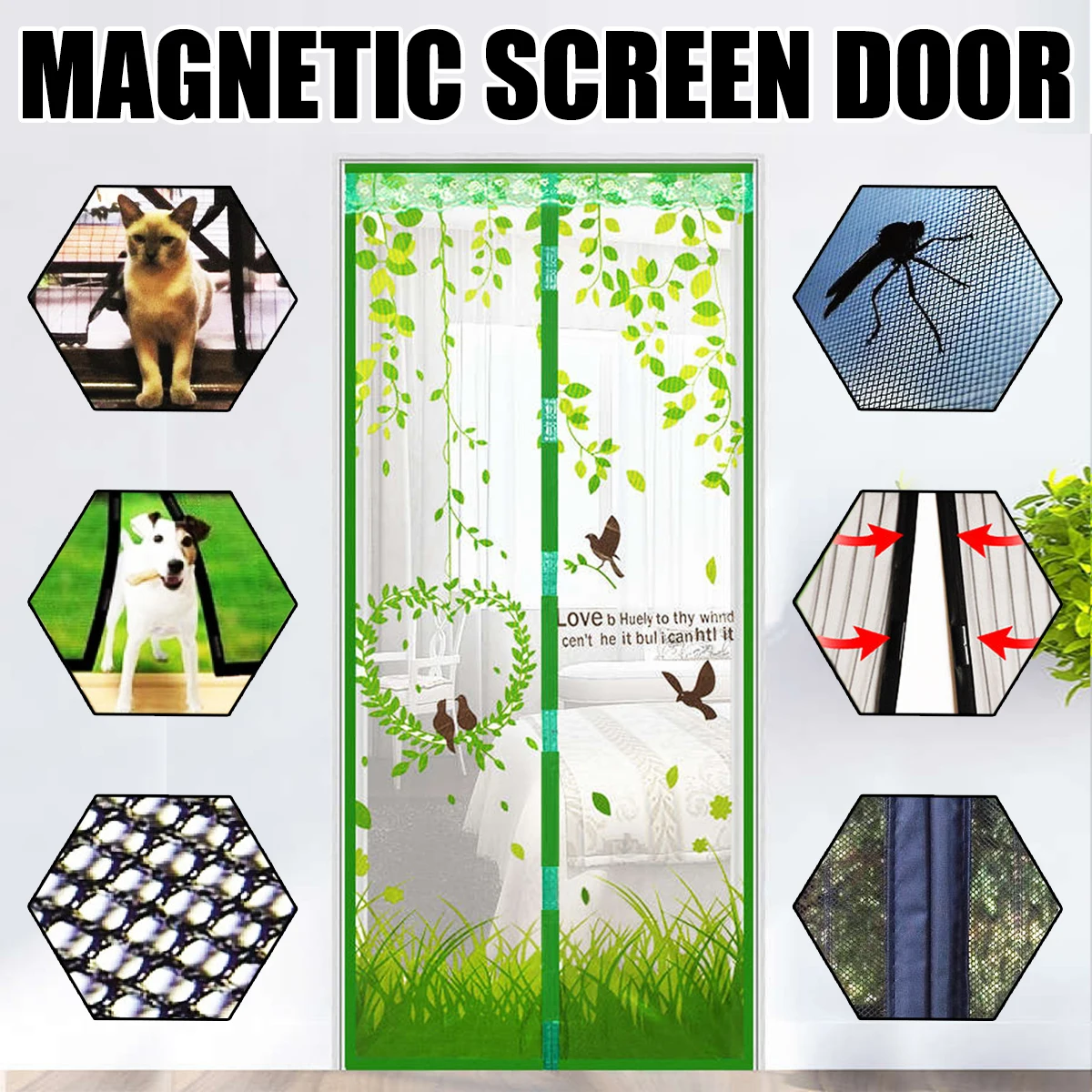 Summer Anti Mosquito Curtain Magnets Door Mesh Net Insect Fly Bug
