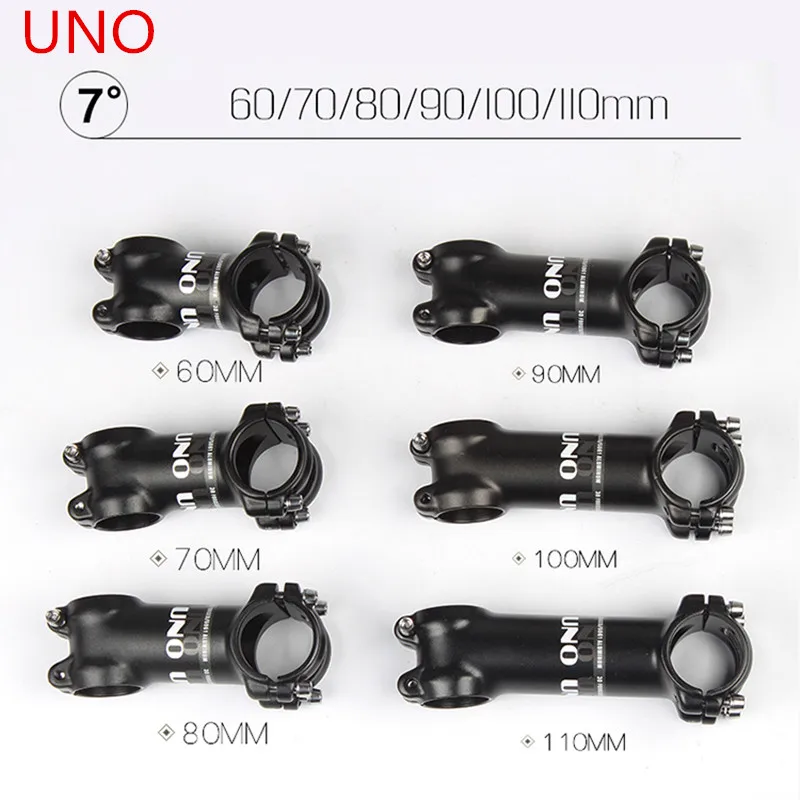 

UNO Aluminum MTB Road Bike Bicycle Stem 31.8 mm 60 -130mm Cycling Stem Racing Bike Parts 7/ 17 degree