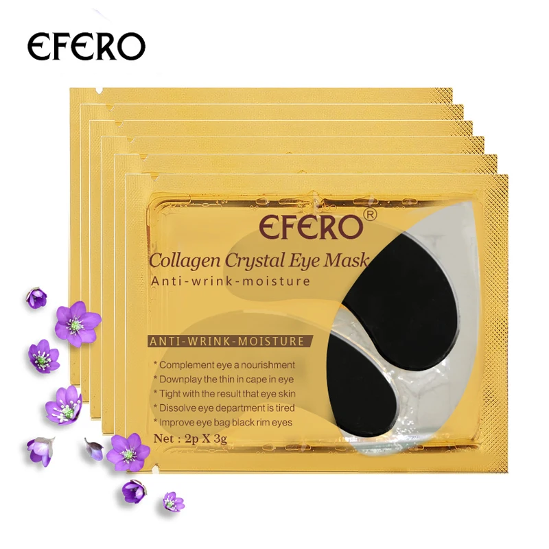 Collagen Crystal Eye Mask Gel Eye Patches Under the Eyes Care Dark Circles Remove Anti Wrinkle Cream Black Eye Pads 5packs=10pcs