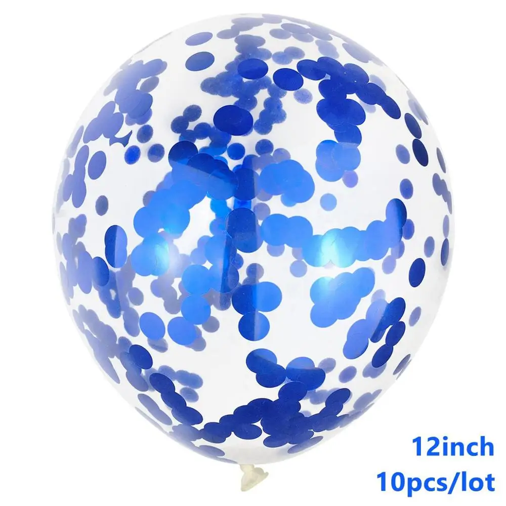 Taoup 12inc 10 шт. золотые и красные конфетти шары латексные шары с днем рождения Воздушные Свадебные шарики круглые шары Аксессуары декор - Цвет: Blue Balloons