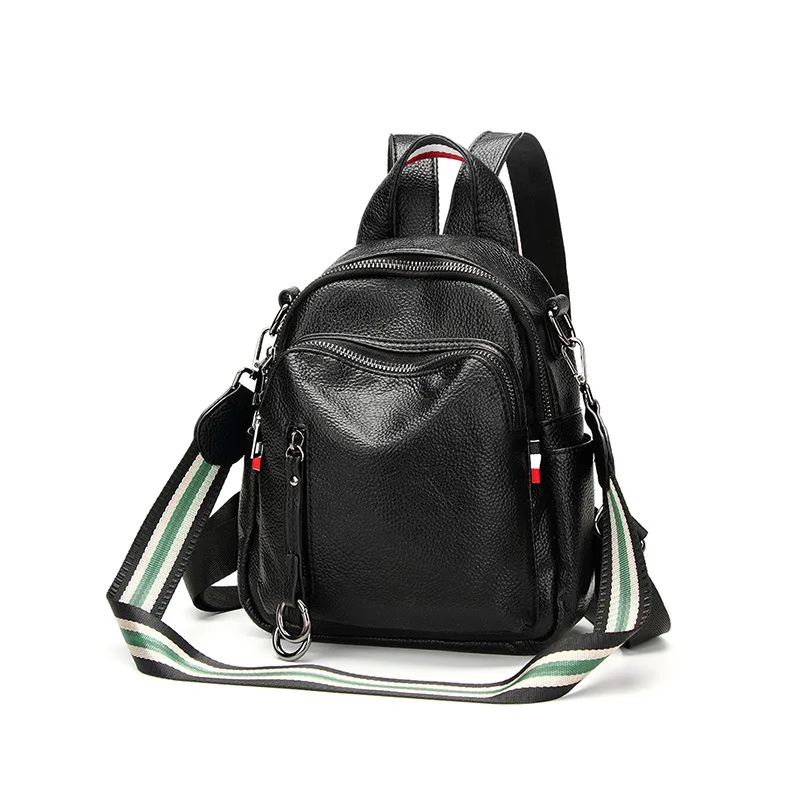 2018 diseñador estrenar Escuela de cuero estilo Preppy Mochila para la universidad Simple diseño mujeres Casual Mochila femenina