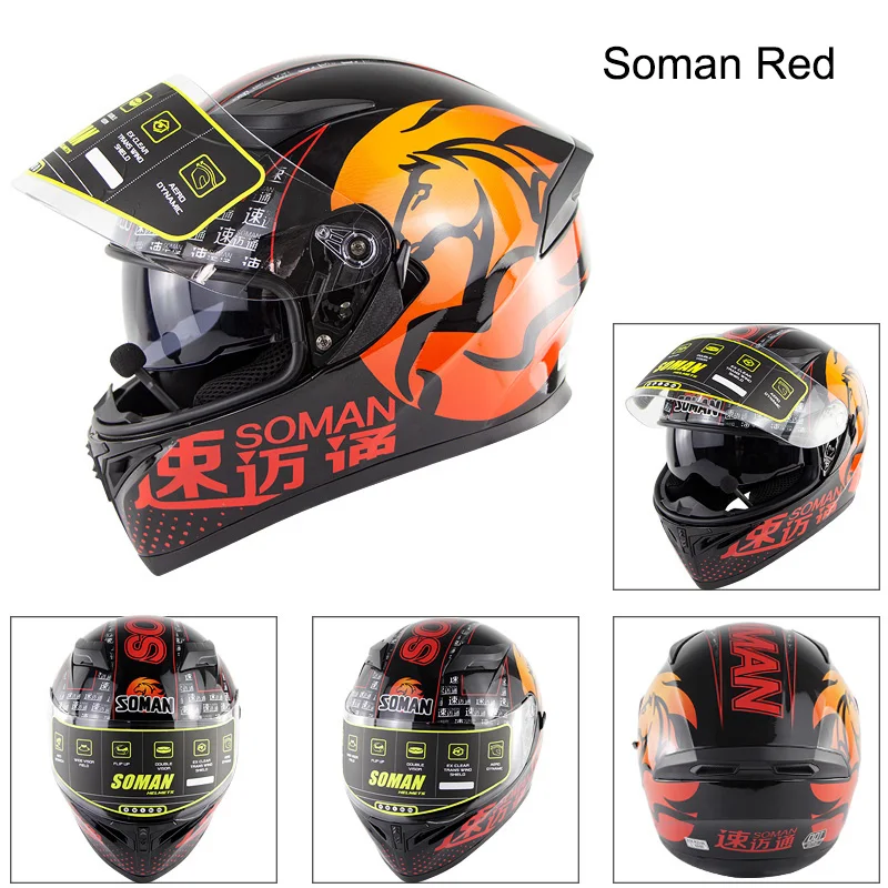 SOMAN 960 ECE Встроенный Bluetooth Мотоциклетный флип шлем с двойными козырьками BT мотоциклетный велосипедный шлем с Bluetooth микрофоном