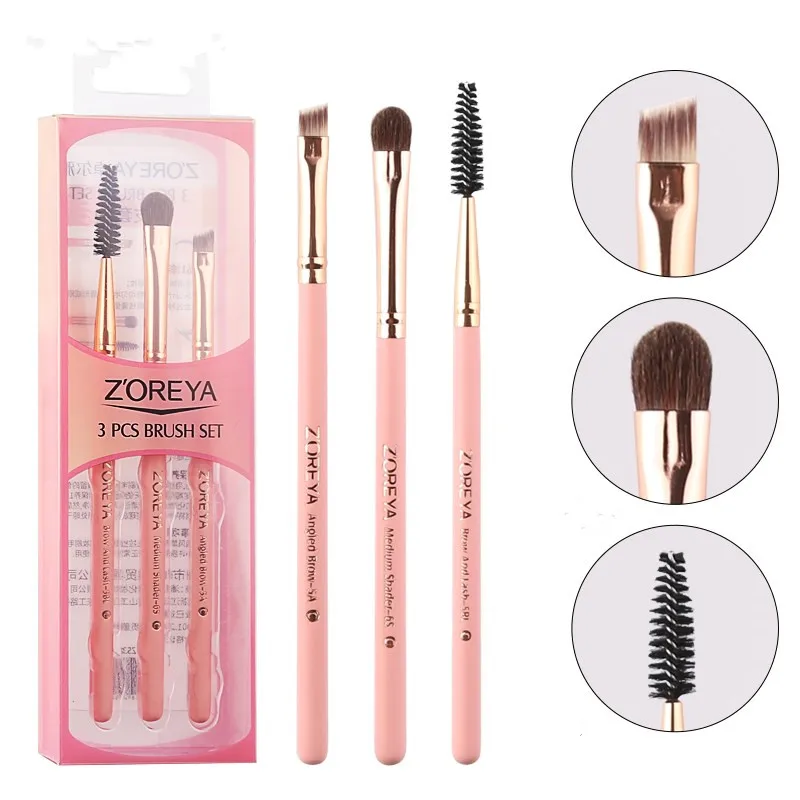 3PCS/SET Makeup Brushes Professional Eye Makeup Brush Set Pink Eyebrow Powder;Eyelashes Eye Shadow Brush Set