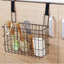 A1 Железный кухонный держатель для специй, дверная подвесная корзина, двухсторонний подвесной стеллаж для хранения, сливная корзина, шкаф wx7201112