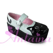 Милые туфли принцессы в стиле Лолиты; розовые туфли с кошачьими ушками; туфли на платформе с круглым носком; an1124