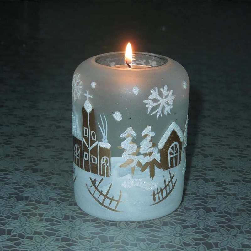Diameter 8cm 48pcs Pack Painted Glass Candle Holder Hand Made Craft Glass Candle Holder Wedding Christmas Day Decoration Props Candle Holders Aliexpress