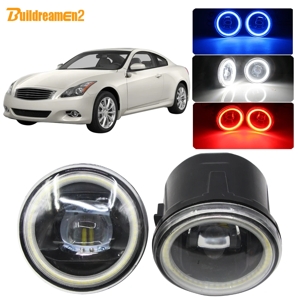 

Buildreamen2 Car H11 LED Bulb 4000LM Fog Light Lens Angel Eye Daytime Running Light 12V For Infiniti G G25 G37 2011 2012 2013